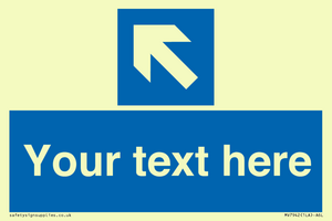 MV7942: Custom Mandatory directional sign, blue arrow up and left