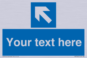 MV7942: Custom Mandatory directional sign, blue arrow up and left
