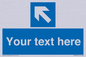 MV7942: Custom Mandatory directional sign, blue arrow up and left