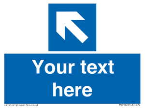 MV7942: Custom Mandatory directional sign, blue arrow up and left