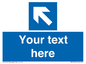 MV7942: Custom Mandatory directional sign, blue arrow up and left