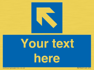 MV7942: Custom Mandatory directional sign, blue arrow up and left