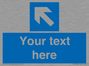 MV7942: Custom Mandatory directional sign, blue arrow up and left