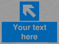 MV7942: Custom Mandatory directional sign, blue arrow up and left