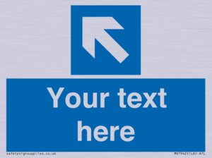 MV7942: Custom Mandatory directional sign, blue arrow up and left