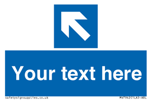 MV7942: Custom Mandatory directional sign, blue arrow up and left