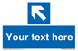 MV7942: Custom Mandatory directional sign, blue arrow up and left