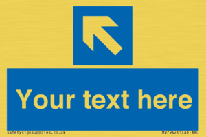 MV7942: Custom Mandatory directional sign, blue arrow up and left