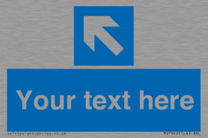 MV7942: Custom Mandatory directional sign, blue arrow up and left