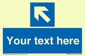 MV7942: Custom Mandatory directional sign, blue arrow up and left