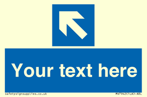 MV7942: Custom Mandatory directional sign, blue arrow up and left