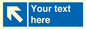 MV7942: Custom Mandatory directional sign, blue arrow up and left