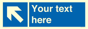 MV7942: Custom Mandatory directional sign, blue arrow up and left