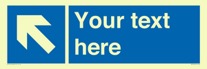 MV7942: Custom Mandatory directional sign, blue arrow up and left
