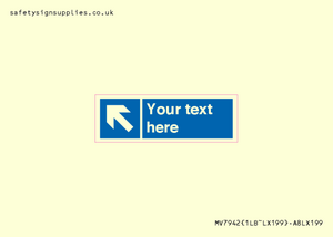 MV7942: Custom Mandatory directional sign, blue arrow up and left