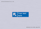 MV7942: Custom Mandatory directional sign, blue arrow up and left