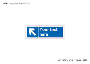 MV7942: Custom Mandatory directional sign, blue arrow up and left