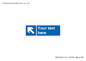 MV7942: Custom Mandatory directional sign, blue arrow up and left