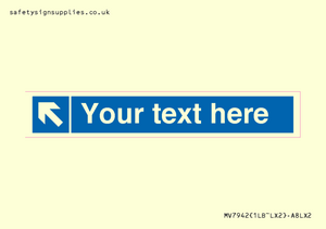 MV7942: Custom Mandatory directional sign, blue arrow up and left