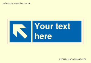 MV7942: Custom Mandatory directional sign, blue arrow up and left