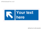 MV7942: Custom Mandatory directional sign, blue arrow up and left