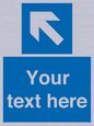 MV7942: Custom Mandatory directional sign, blue arrow up and left