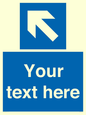 MV7942: Custom Mandatory directional sign, blue arrow up and left