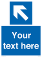 MV7942: Custom Mandatory directional sign, blue arrow up and left