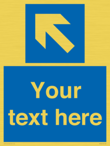 MV7942: Custom Mandatory directional sign, blue arrow up and left