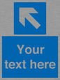 MV7942: Custom Mandatory directional sign, blue arrow up and left