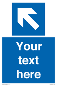 MV7942: Custom Mandatory directional sign, blue arrow up and left
