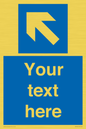 MV7942: Custom Mandatory directional sign, blue arrow up and left
