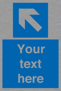 MV7942: Custom Mandatory directional sign, blue arrow up and left