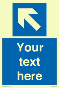 MV7942: Custom Mandatory directional sign, blue arrow up and left