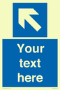MV7942: Custom Mandatory directional sign, blue arrow up and left
