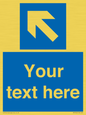 MV7942: Custom Mandatory directional sign, blue arrow up and left