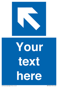 MV7942: Custom Mandatory directional sign, blue arrow up and left