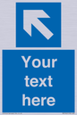 MV7942: Custom Mandatory directional sign, blue arrow up and left