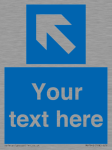 MV7942: Custom Mandatory directional sign, blue arrow up and left