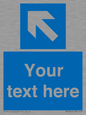 MV7942: Custom Mandatory directional sign, blue arrow up and left