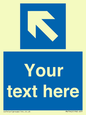 MV7942: Custom Mandatory directional sign, blue arrow up and left