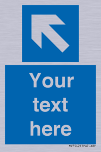 MV7942: Custom Mandatory directional sign, blue arrow up and left