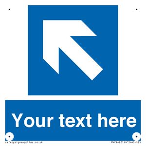MV7942: Custom Mandatory directional sign, blue arrow up and left