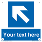 MV7942: Custom Mandatory directional sign, blue arrow up and left