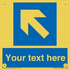 MV7942: Custom Mandatory directional sign, blue arrow up and left