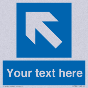 MV7942: Custom Mandatory directional sign, blue arrow up and left
