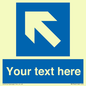 MV7942: Custom Mandatory directional sign, blue arrow up and left