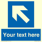 MV7942: Custom Mandatory directional sign, blue arrow up and left