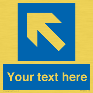 MV7942: Custom Mandatory directional sign, blue arrow up and left