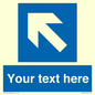 MV7942: Custom Mandatory directional sign, blue arrow up and left